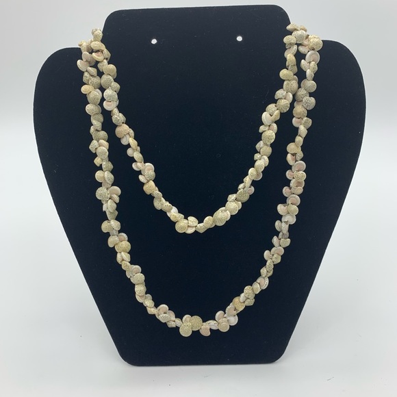 Natural Sea Shells 22” Long Necklace Cluster Seashells Vintage - Picture 3 of 8